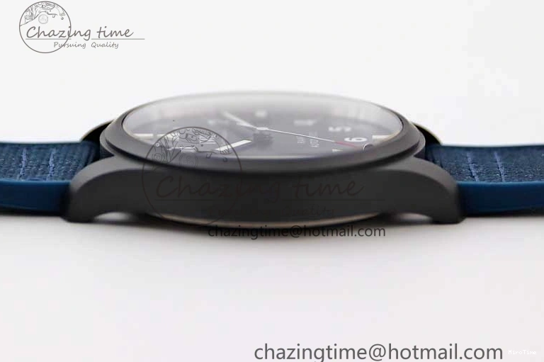 MIROTIME 0710 BestValue Mark XVIII IW328101 Black Ceramic M+F 1:1 Best Edition Blue Dial on Blue Nylon Strap A 7058